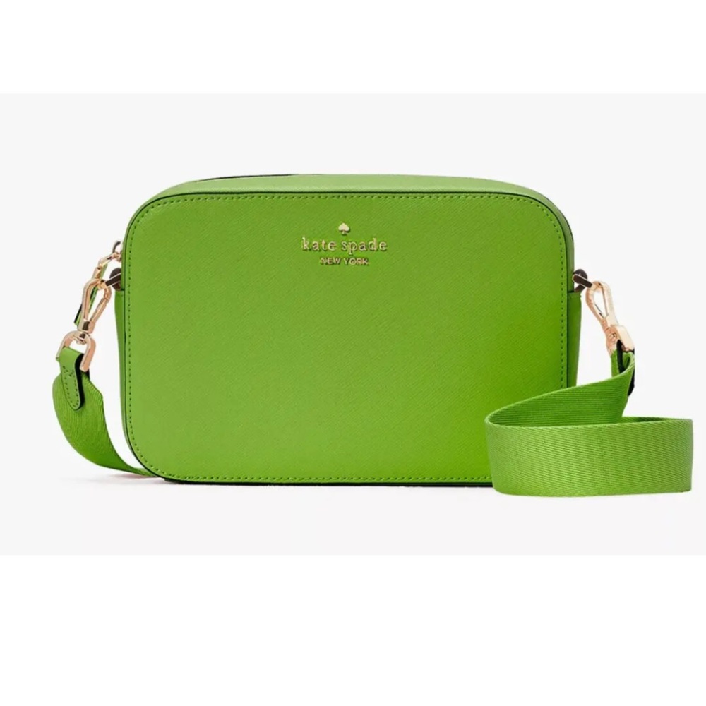 New Kate Spade Madison Mini Camera Bag Saffiano Leather Turtle Green